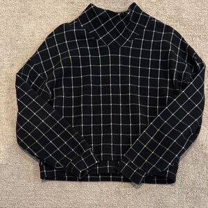 Madewell Black and White Grid Sweater